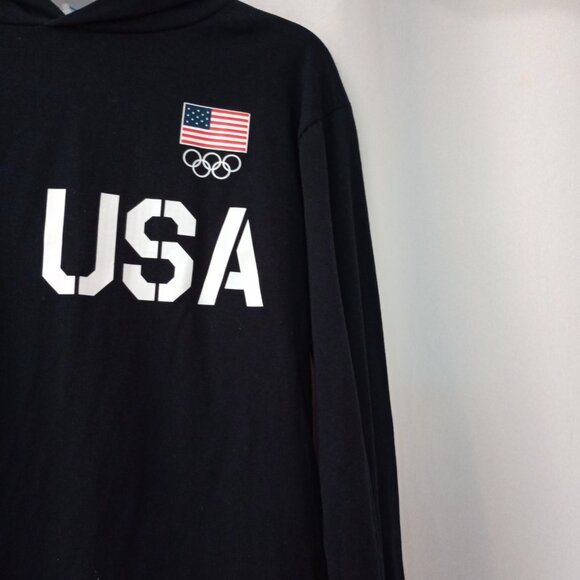 Team USA Olympic Committee XL Navy Hooded Women’s Long Sleeve T-Shirt - Picture 6 of 13